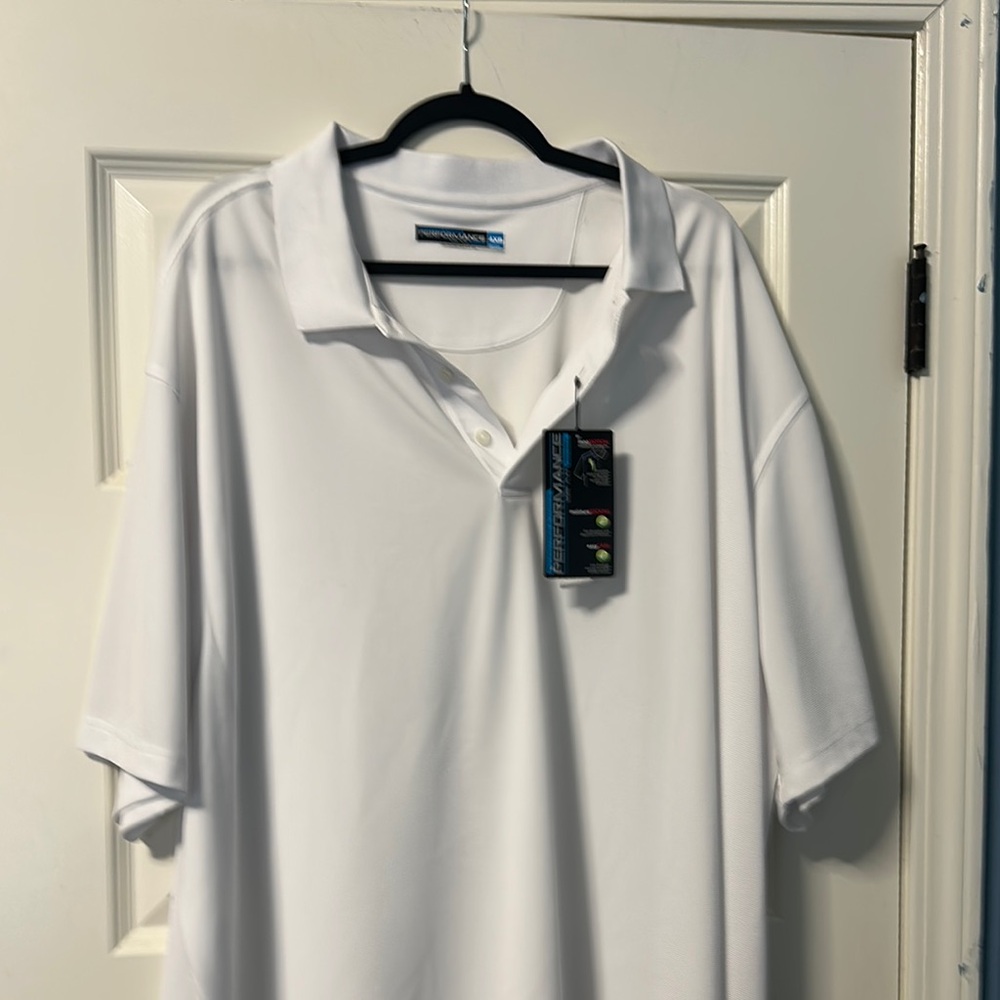 Roundtree & Yorke White Polo Shirt Performance Fabric
